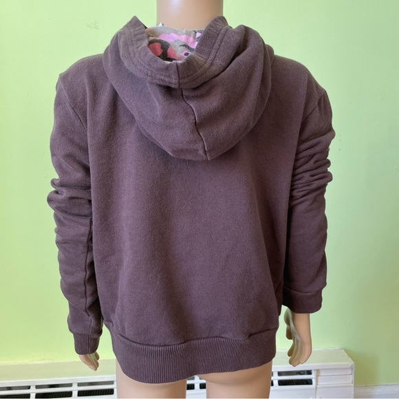 VINTAGE Y2K GIRL TRIBE BROWN PINK CAMO BUTTERFLY ZIP UP HOODIE SIZE 10/12 - Picture 2 of 6